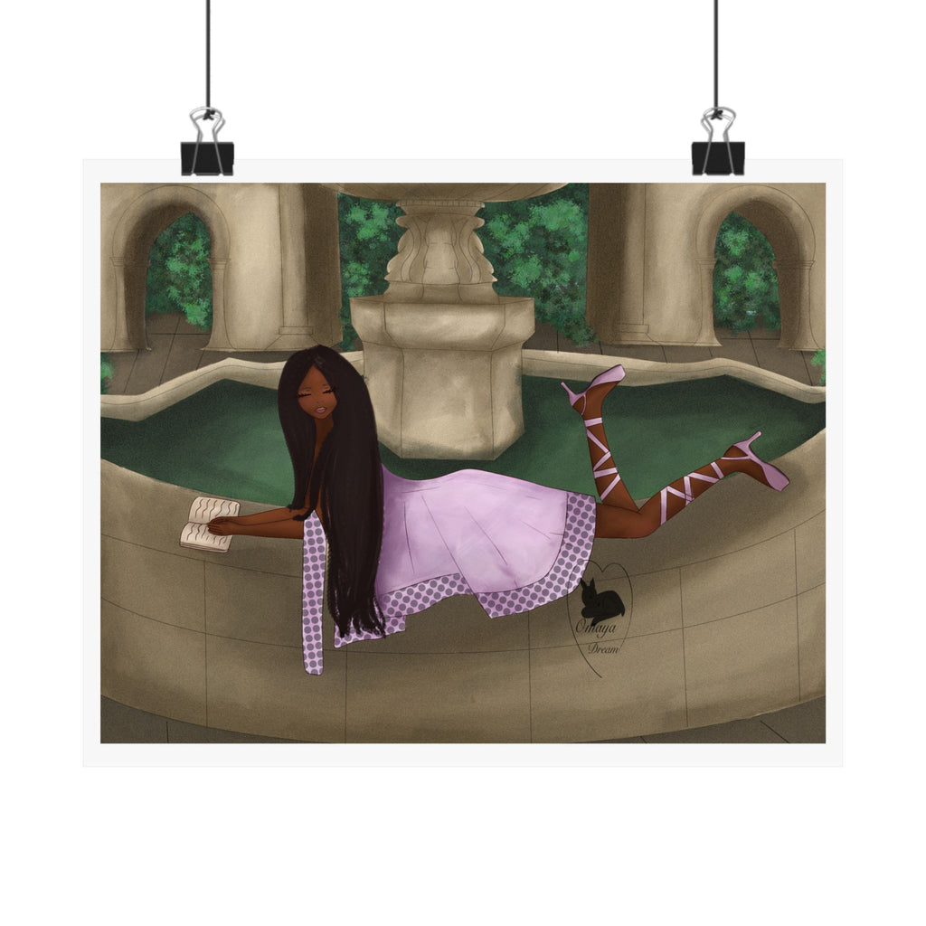 Matte Horizontal Poster—Rêverie à la Fontaine