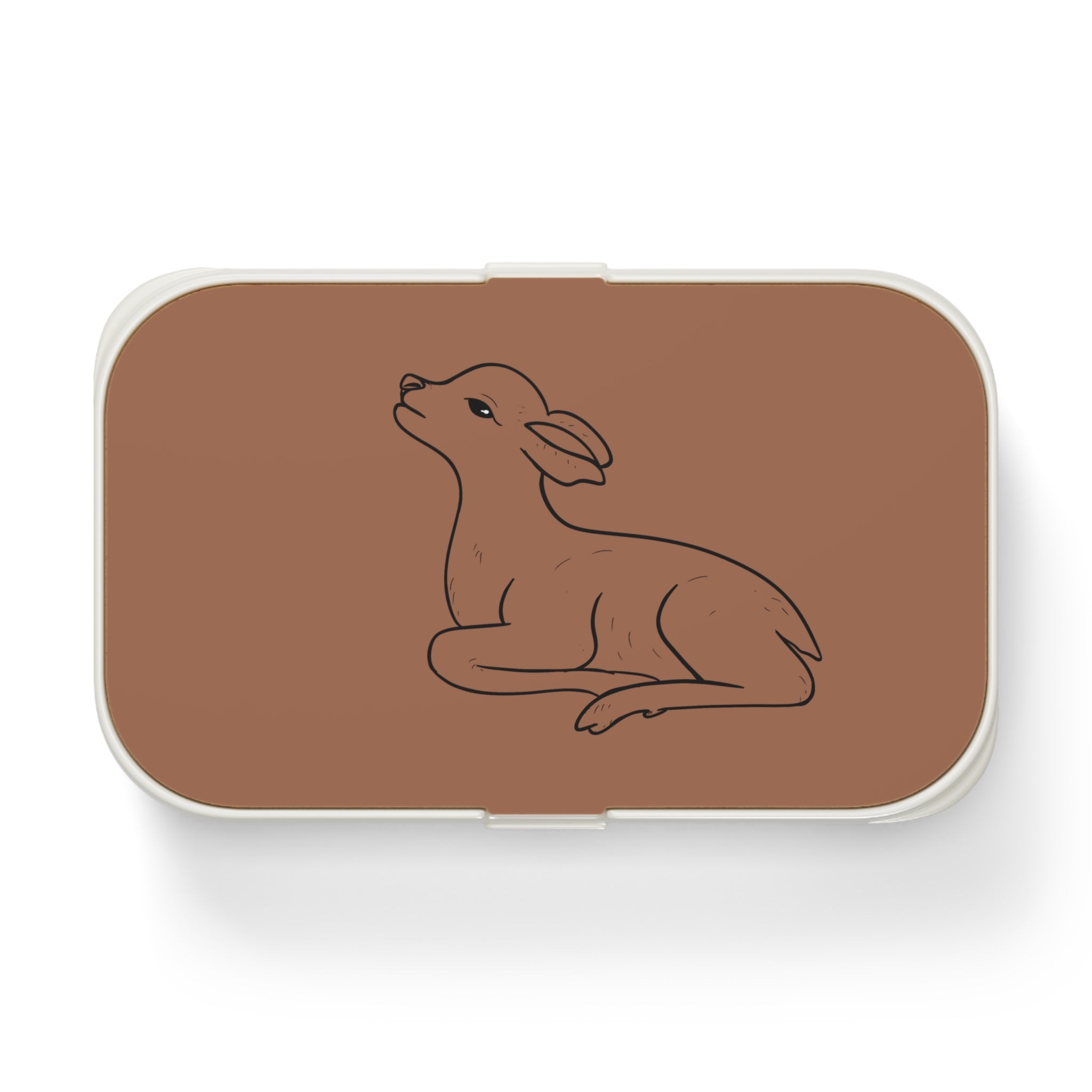 Boîte à repas marron avec dessin De biche