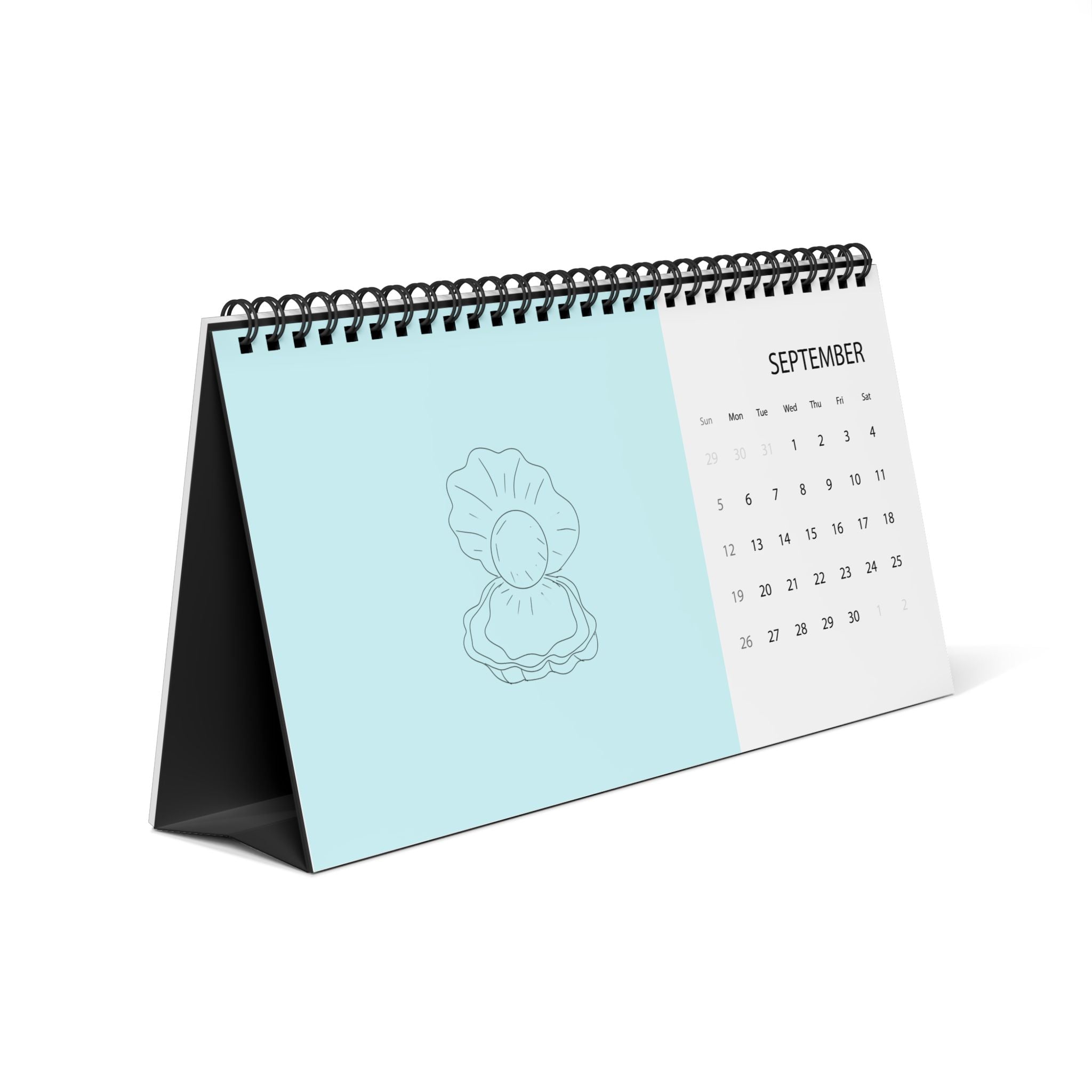 Calendrier de bureau « Sirène » 2027 – minimaliste à grille