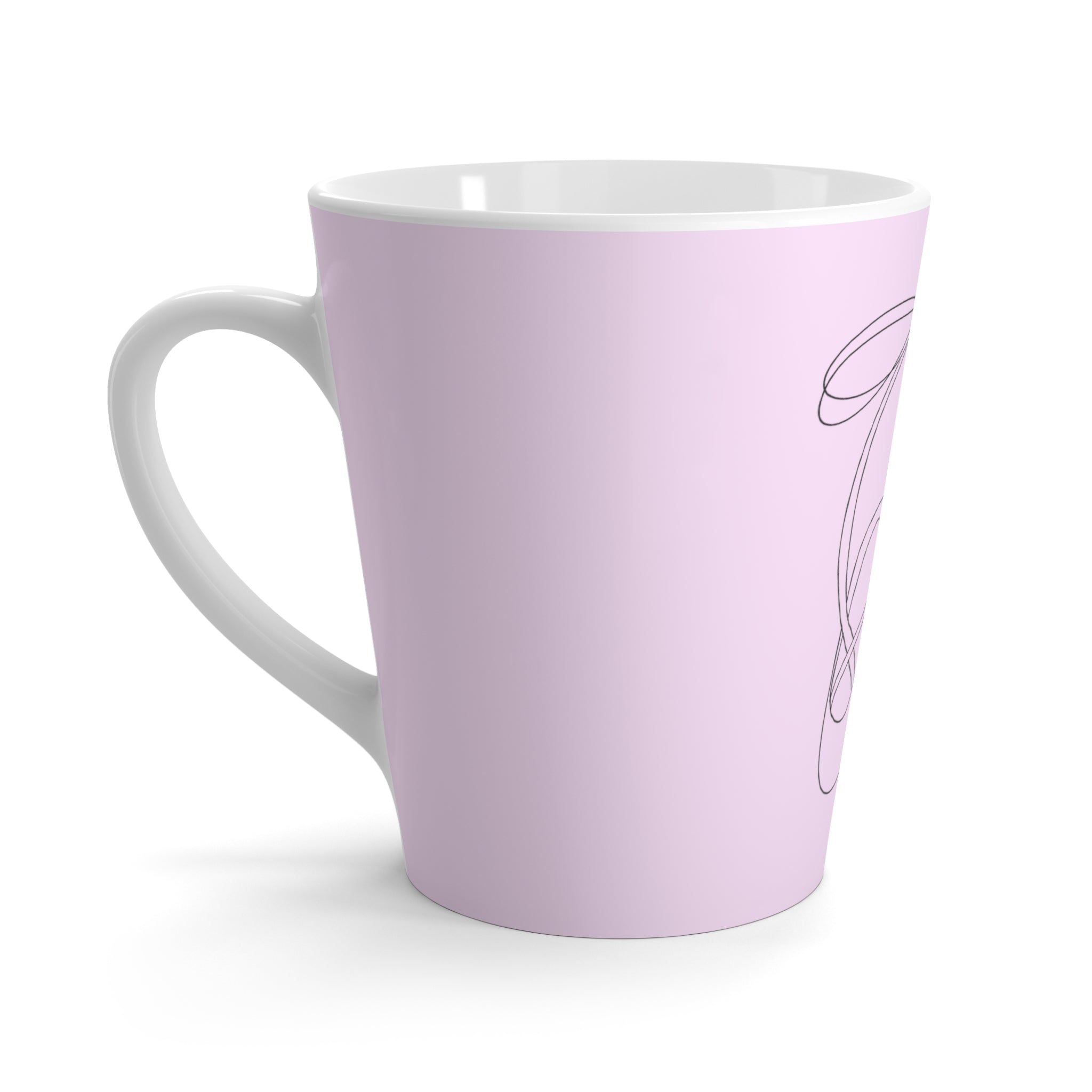 Tasse à café rose avec dessin de chaussure de ballet