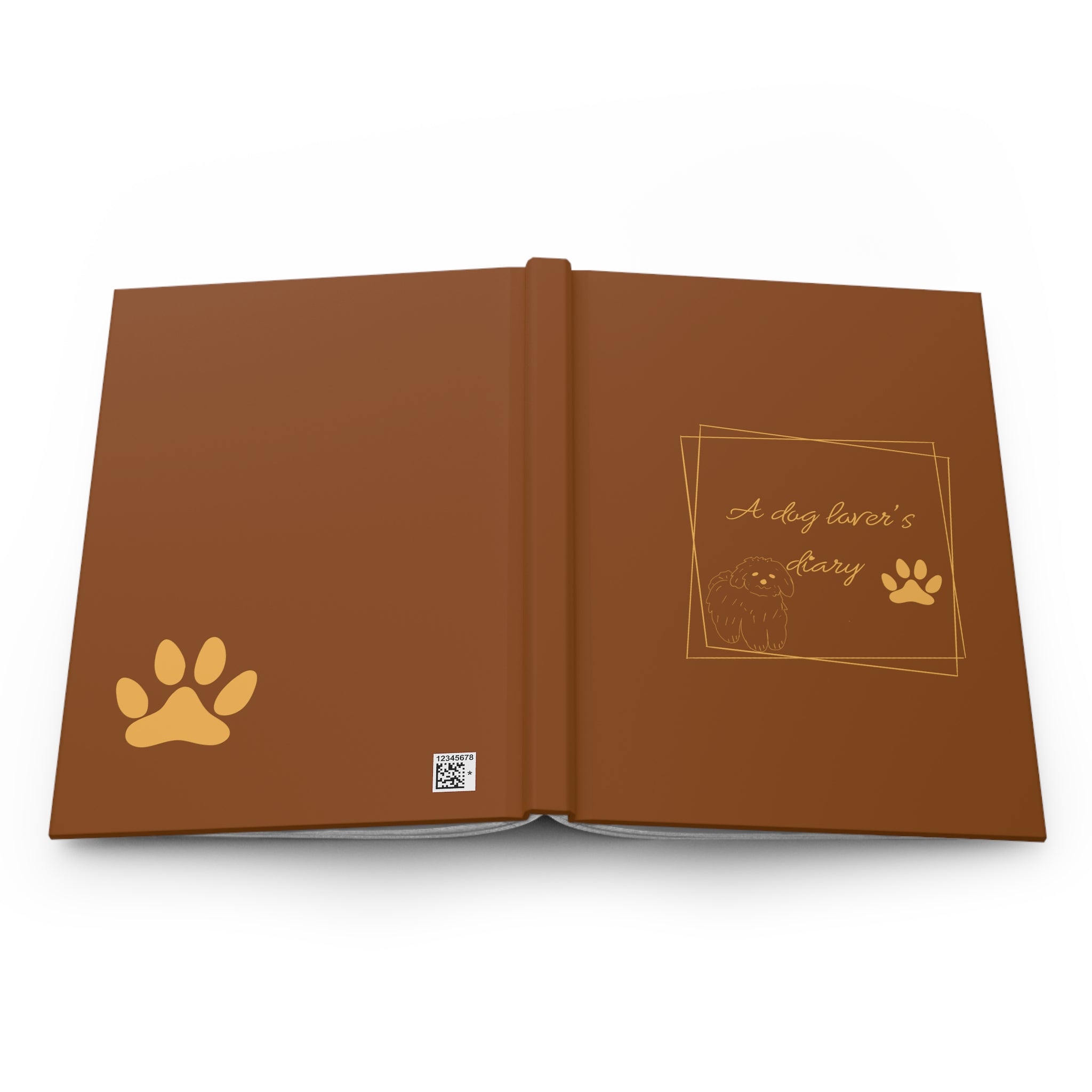 Journal intime « Dog Lover's Diary » — Carnet à motif d'empreintes de pattes marron
