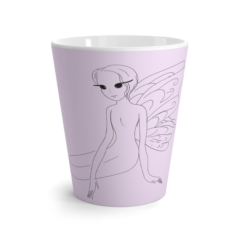 Tasse à café lavandre  avec dessin de fée