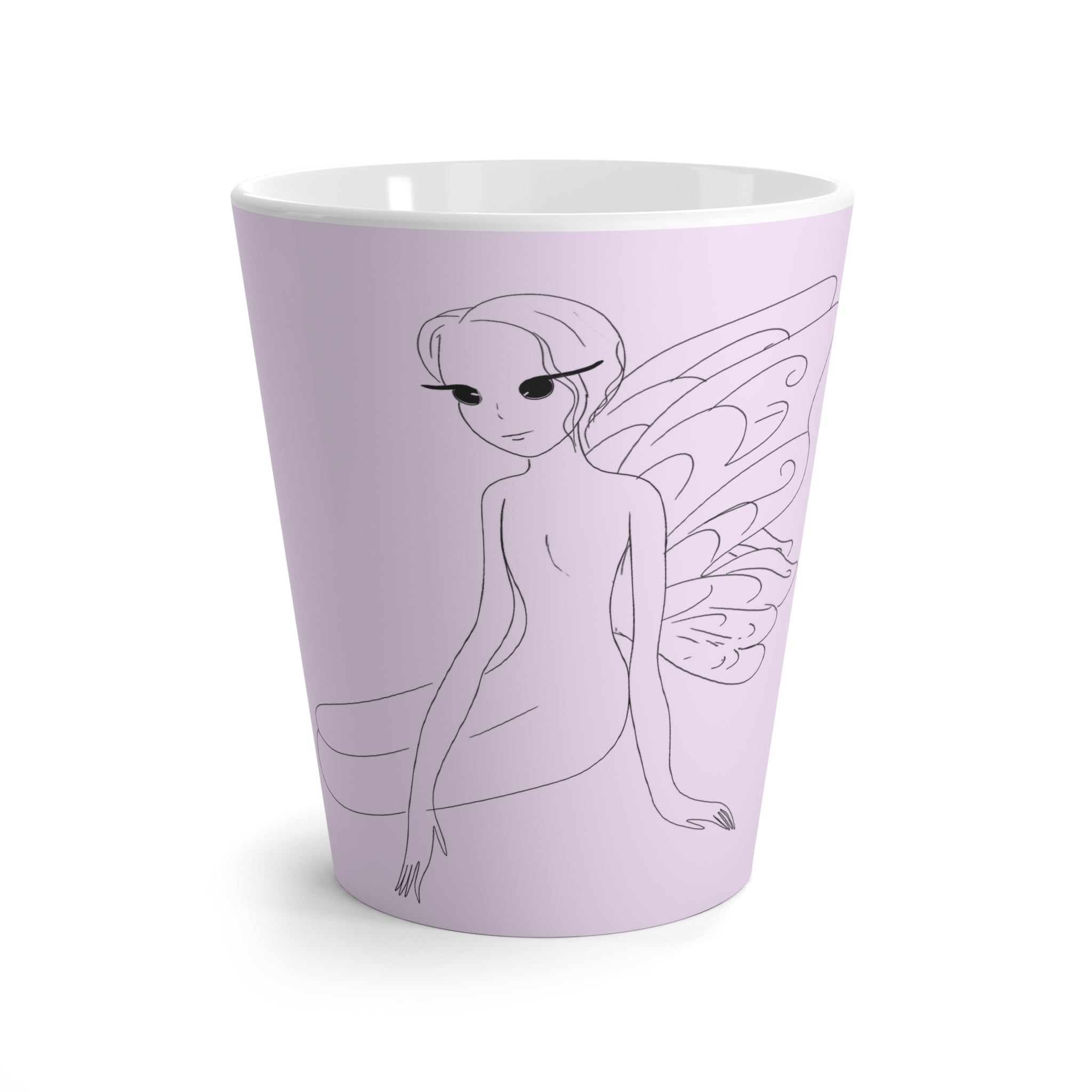 Tasse à café lavandre  avec dessin de fée