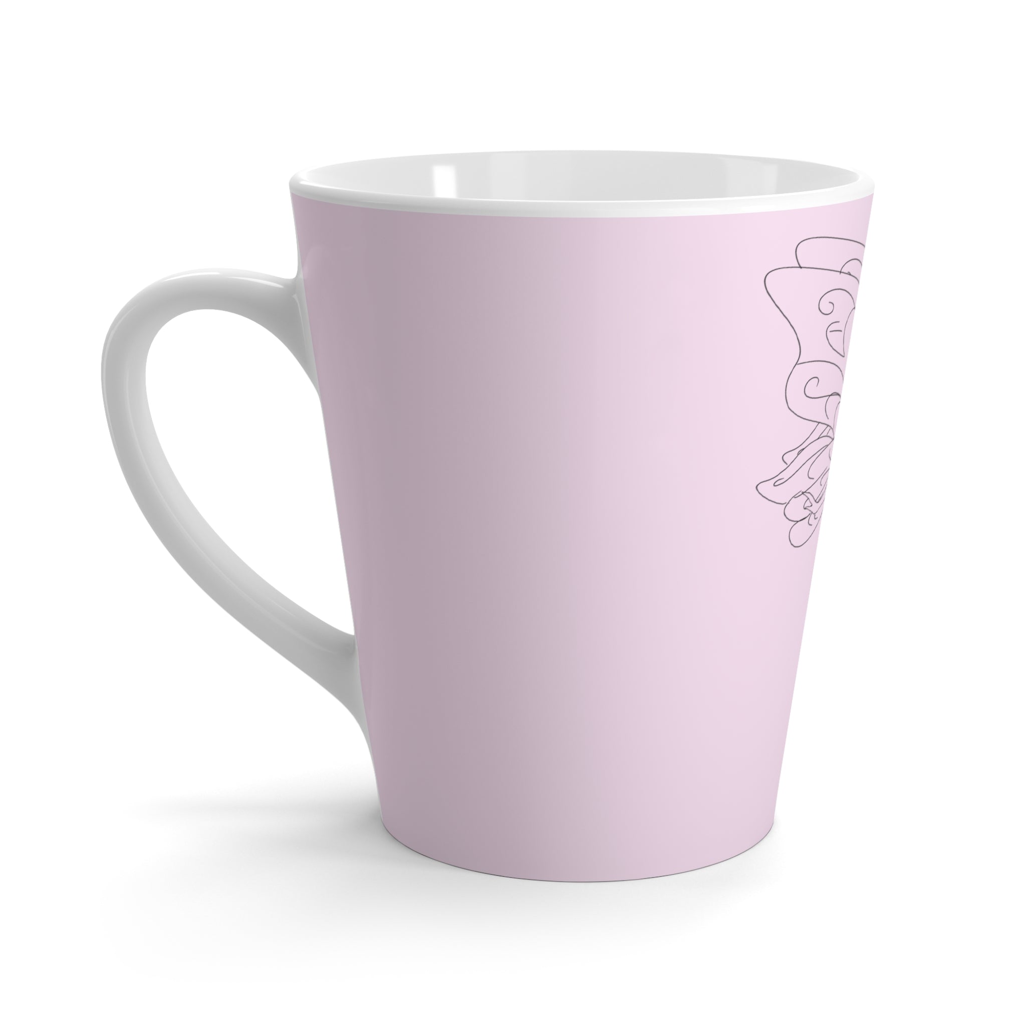 Tasse à café rose avec dessin de fée