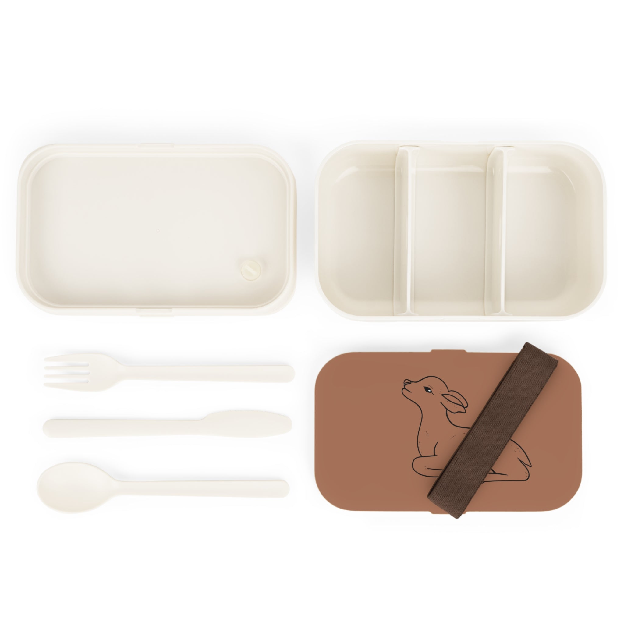 Boîte à repas marron avec dessin De biche