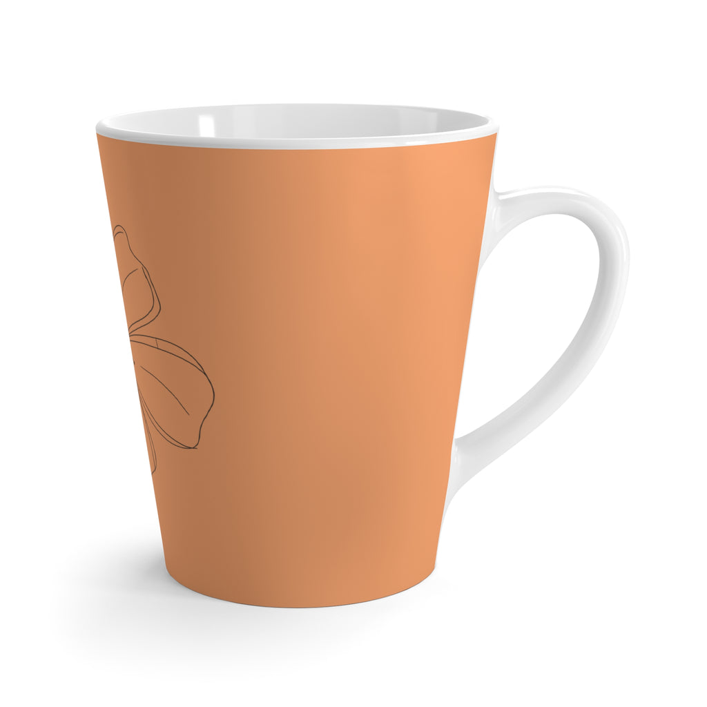 Tasse à café Orange  avec dessin de fleur