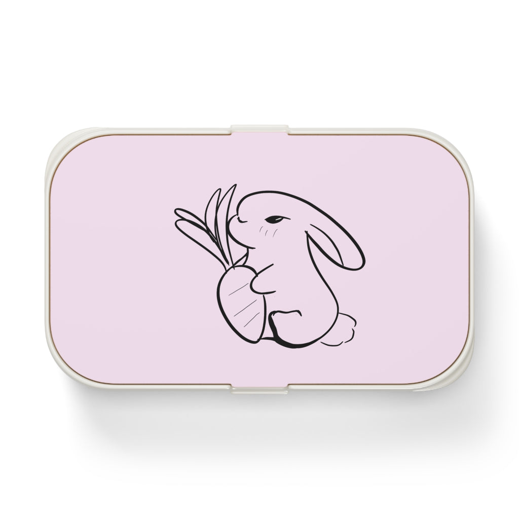 Boîte à repas  avec un dessin d'un adorable lapin et d'une carotte