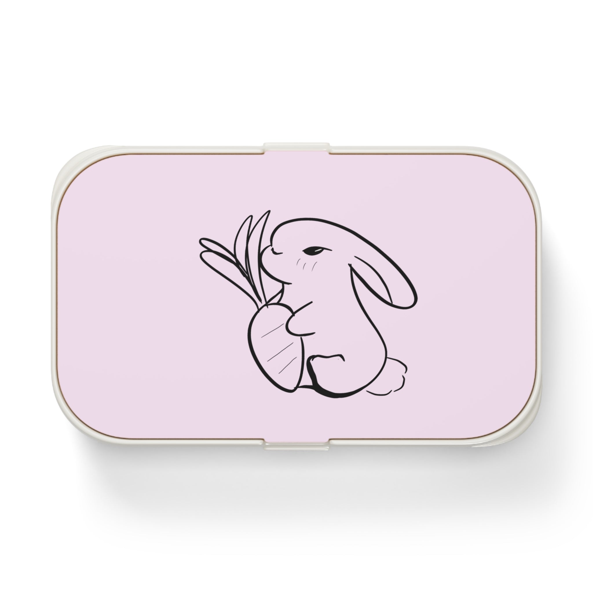 Boîte à repas  avec un dessin d'un adorable lapin et d'une carotte