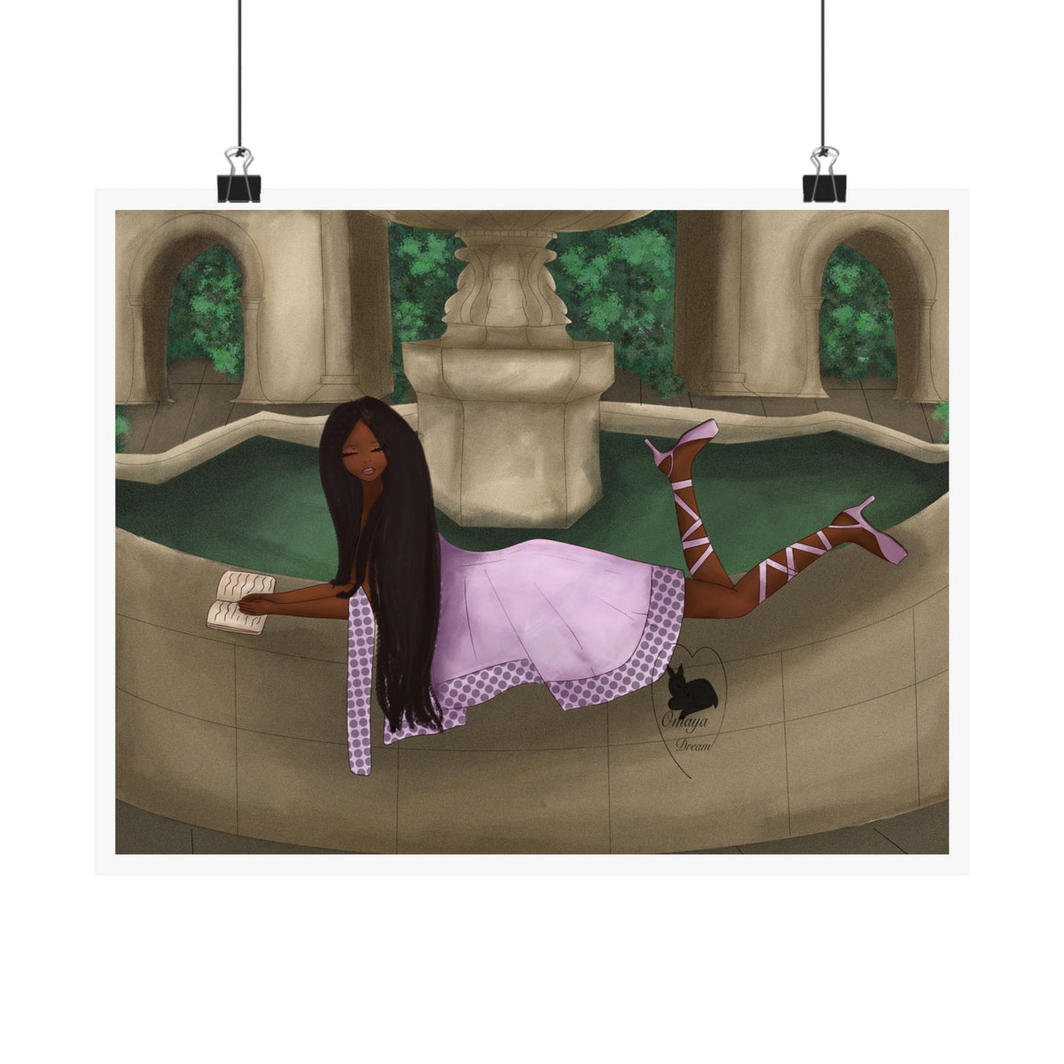 Matte Horizontal Poster—Rêverie à la Fontaine