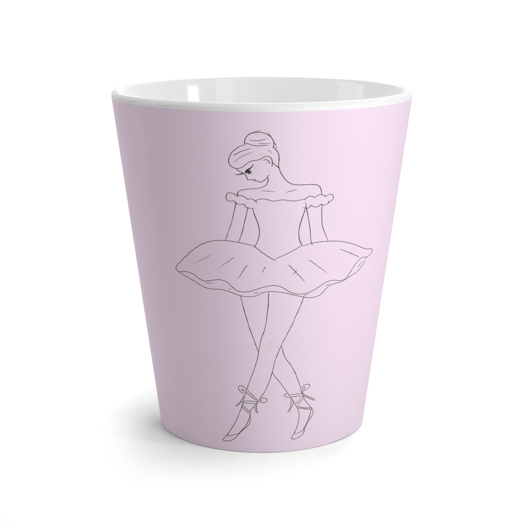 Tasse à café rose avec dessin de ballerine