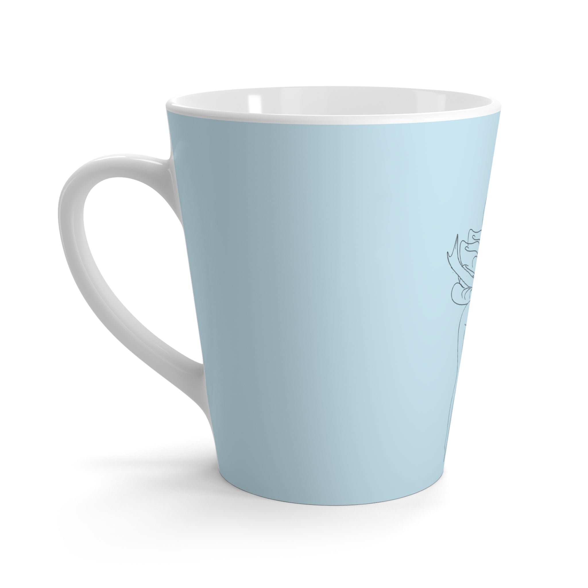 Tasse à café bleu avec dessin de fée