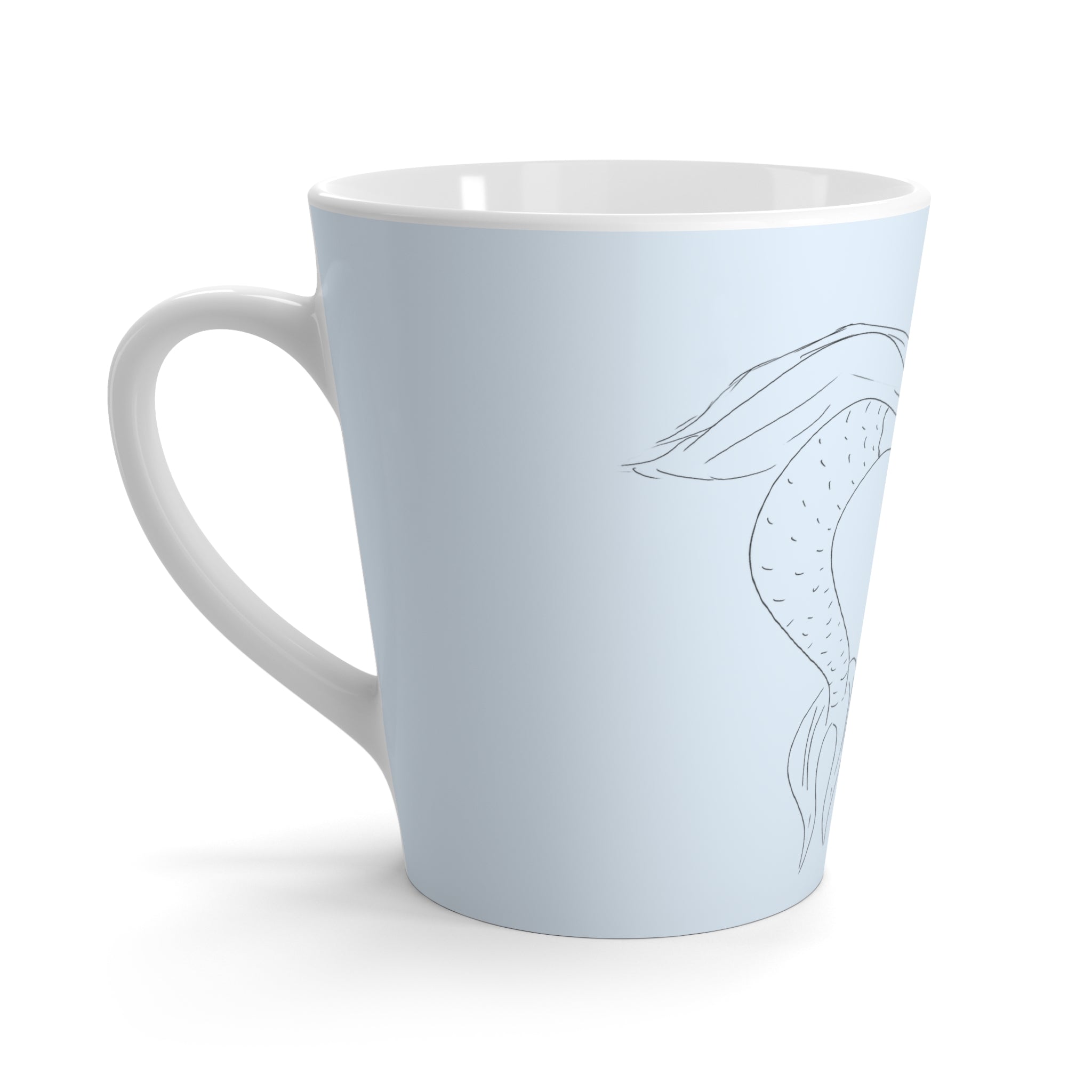 Tasse à café bleu  avec dessin de  sirène