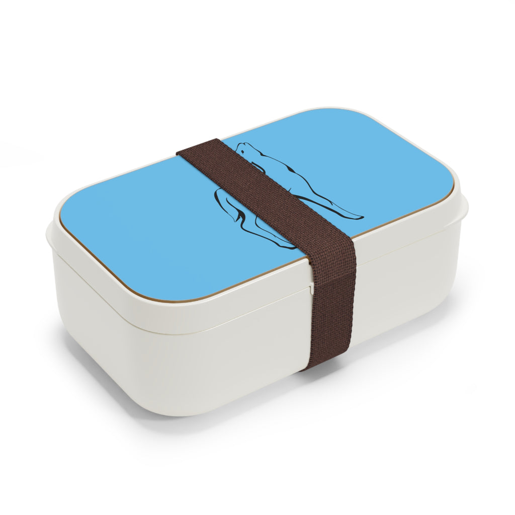 Boîte à repas bleu avec dessin de biche