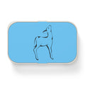 Boîte à repas bleu avec dessin de biche