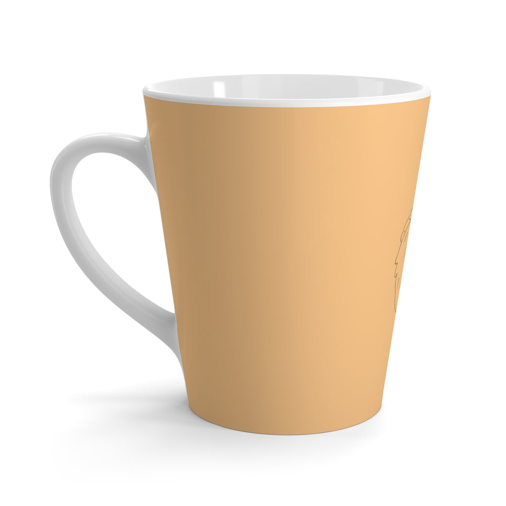 Tasse à café jaune avec dessin de chien