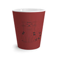 Tasse à café rouge avec dessin de chat