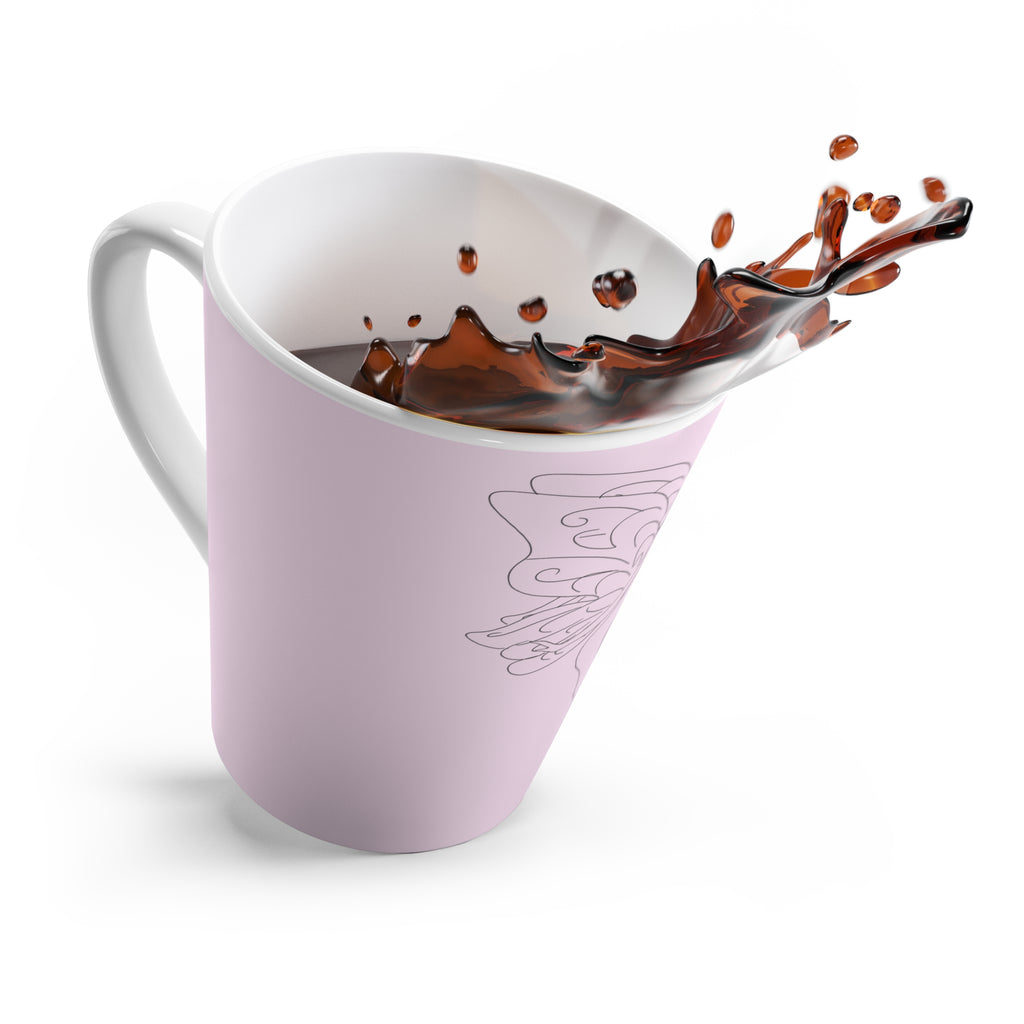 Tasse à café rose avec dessin de fée