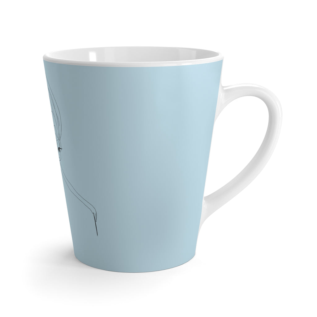 Tasse à café bleu avec dessin de fée