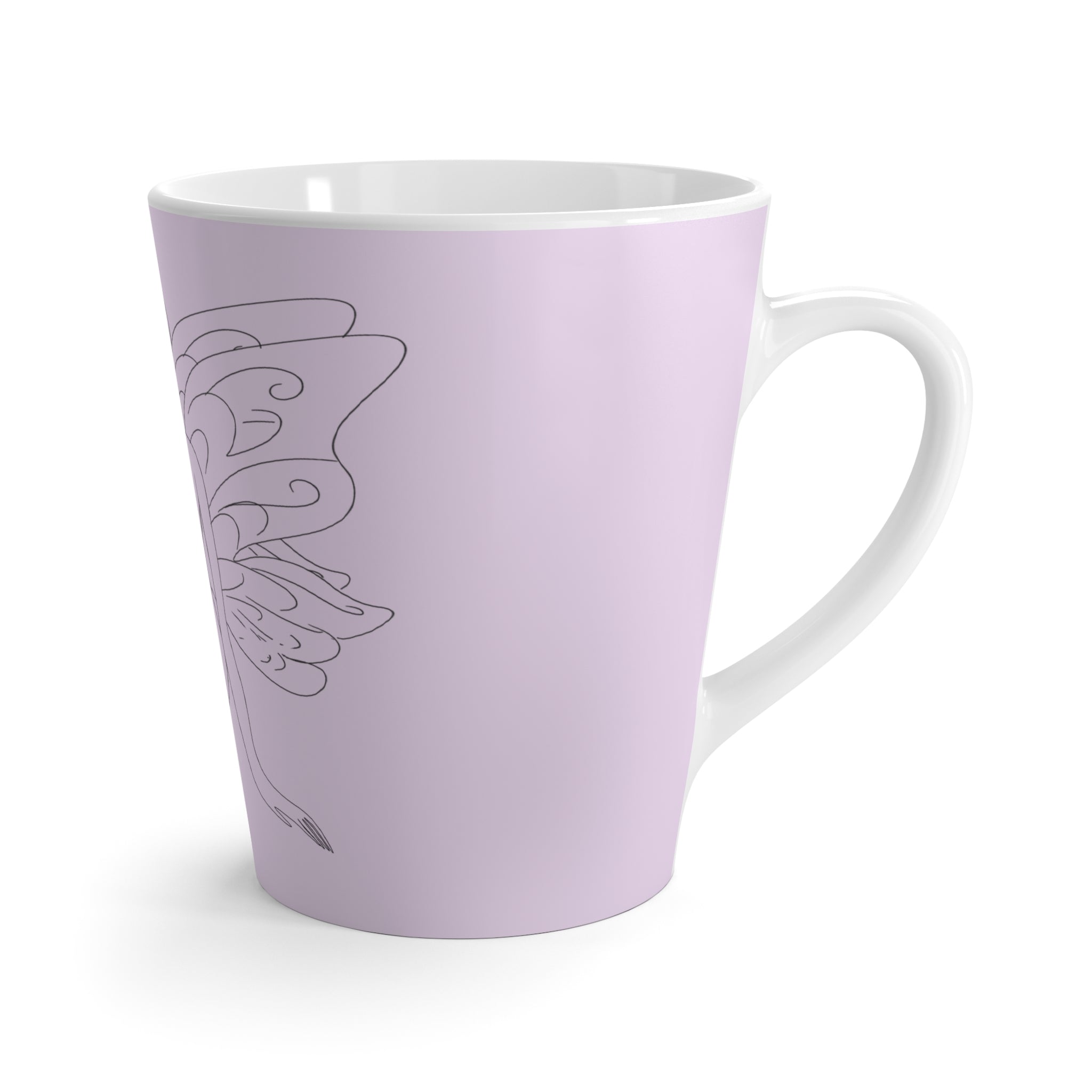 Tasse à café lavandre  avec dessin de fée