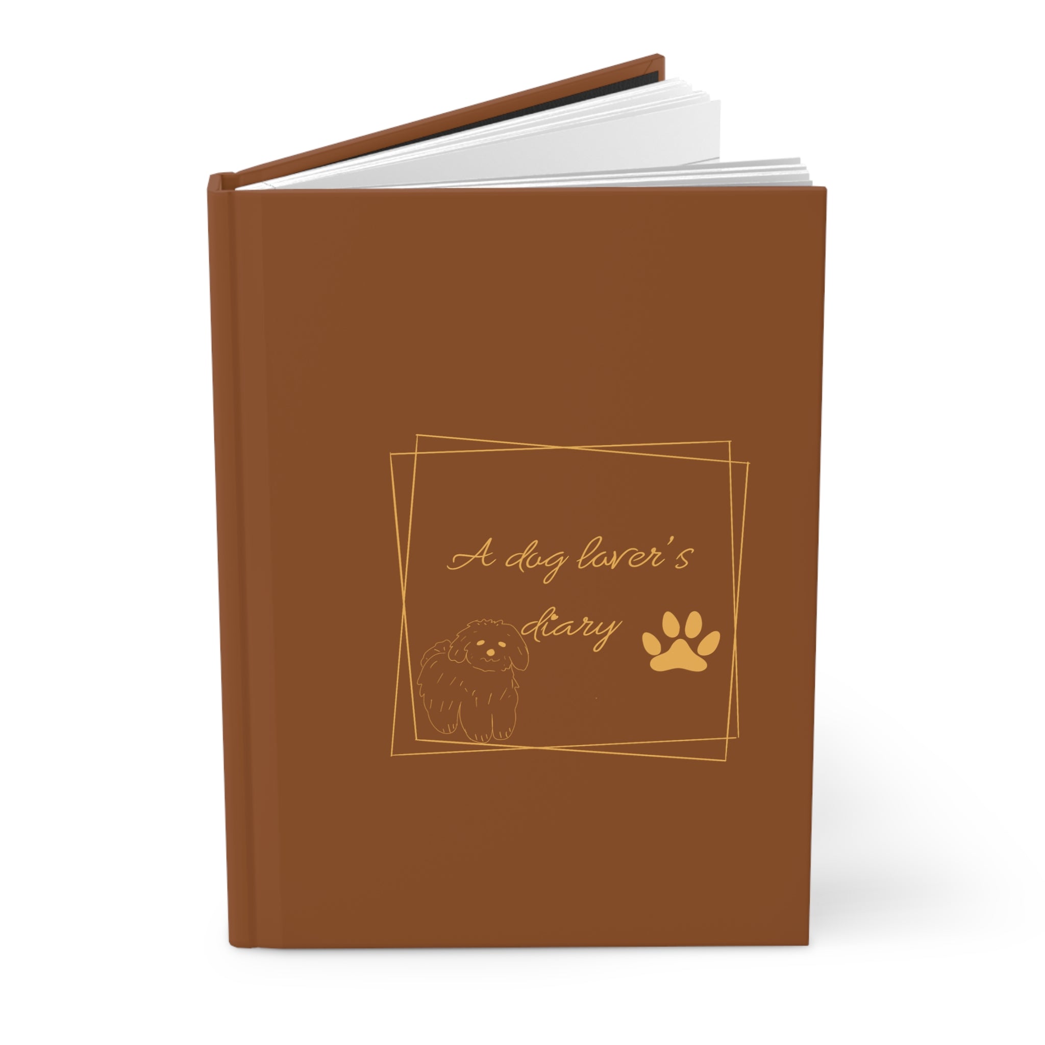 Journal intime « Dog Lover's Diary » — Carnet à motif d'empreintes de pattes marron