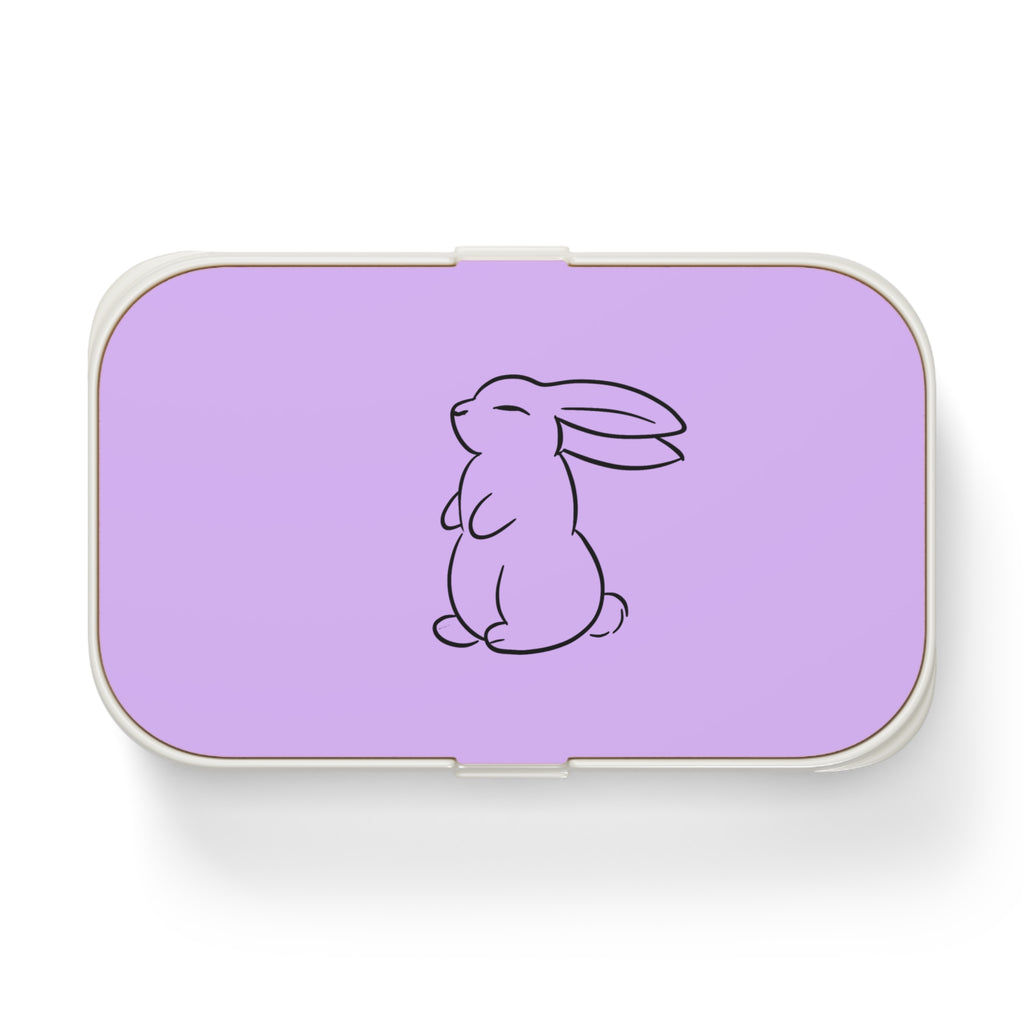 Boîte à repas violet  avec dessin de lapin