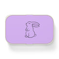 Boîte à repas violet  avec dessin de lapin
