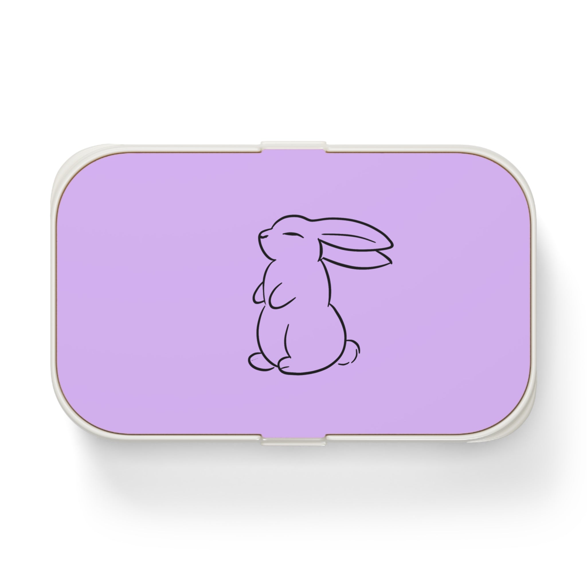 Boîte à repas violet  avec dessin de lapin