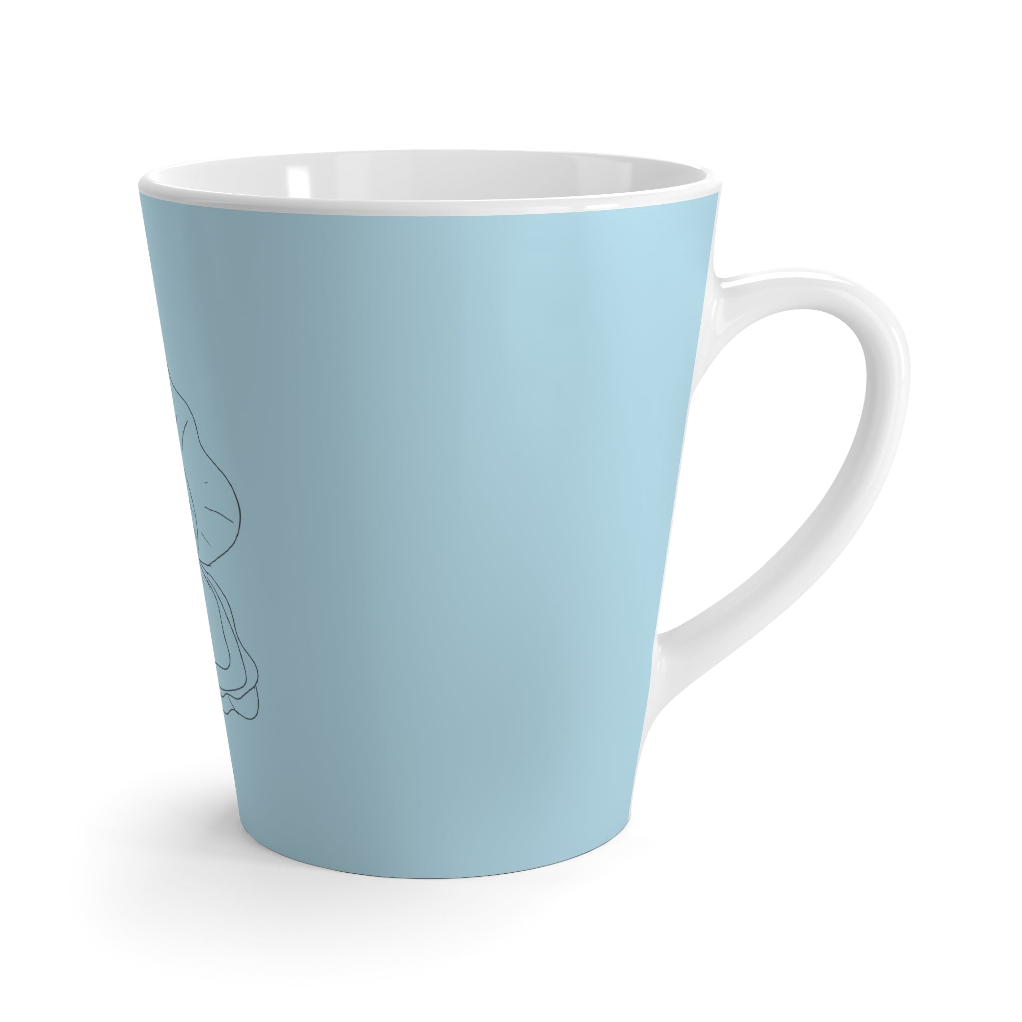 Tasse à café bleu avec dessin de coquillages