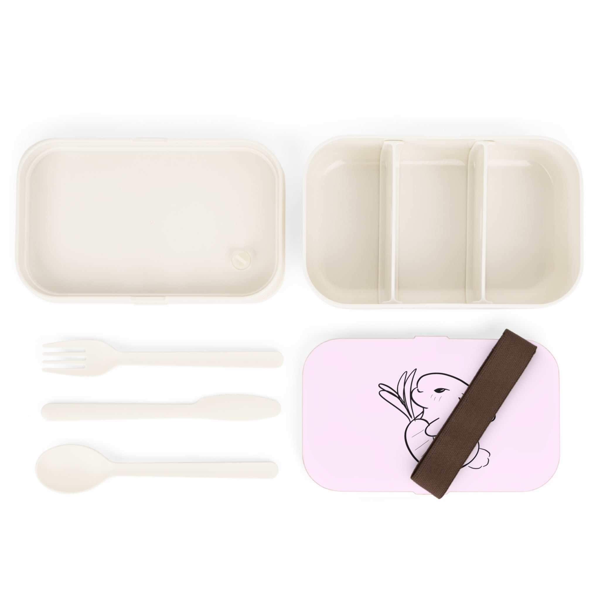 Boîte à repas  avec un dessin d'un adorable lapin et d'une carotte