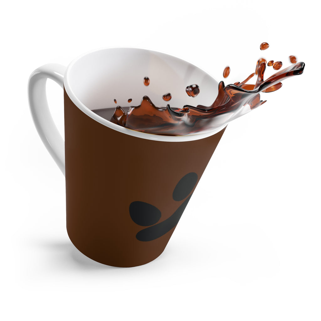 Tasse à café marron avec dessin de patte a chiens
