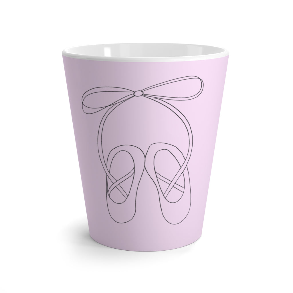 Tasse à café rose avec dessin de chaussure de ballet