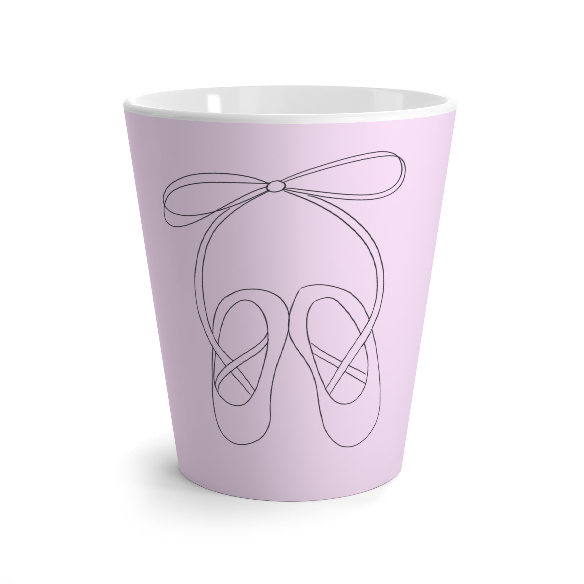 Tasse à café rose avec dessin de chaussure de ballet