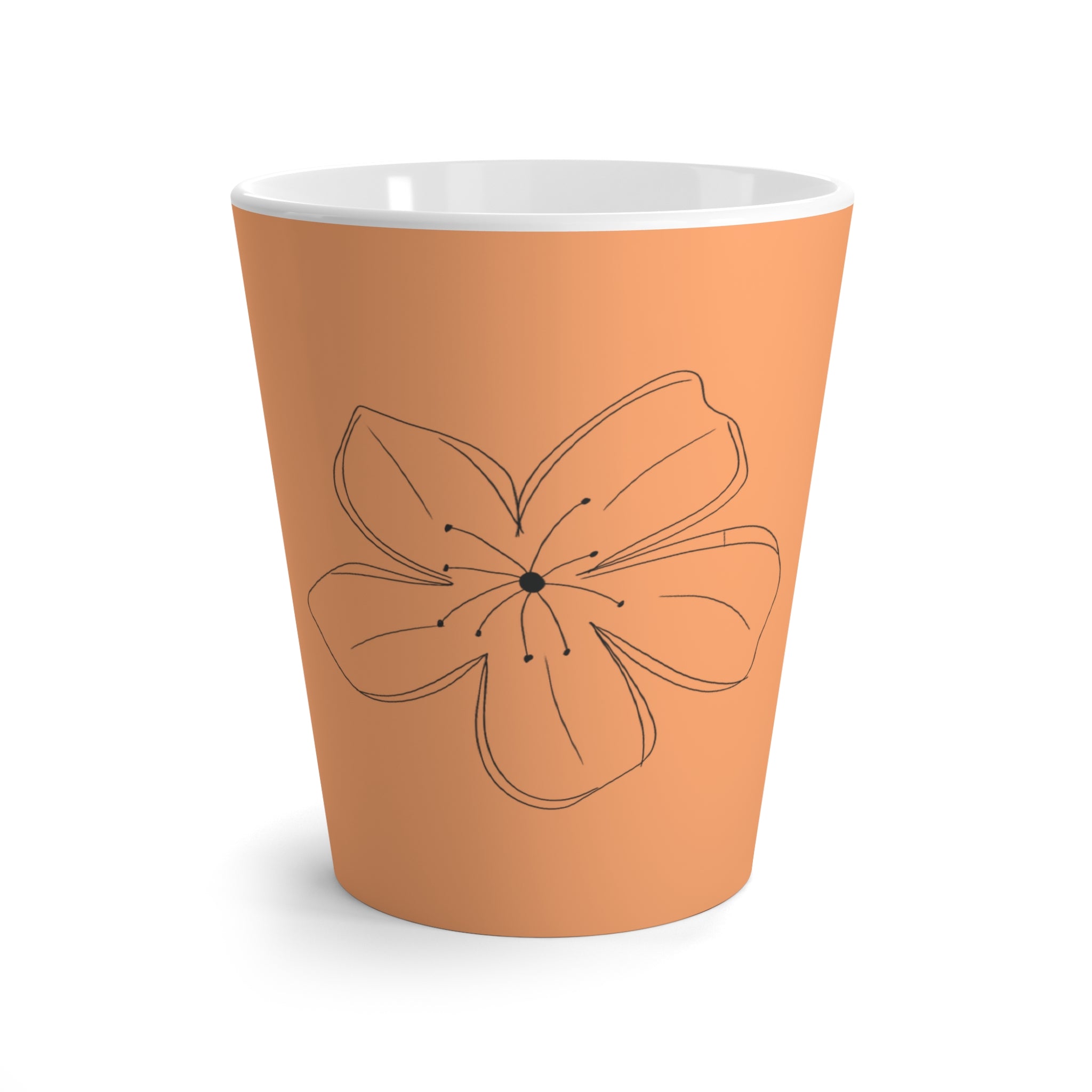 Tasse à café Orange  avec dessin de fleur