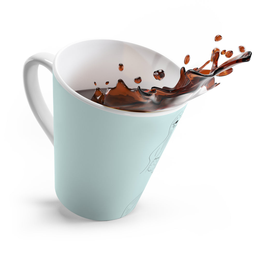 Tasse à café verte avec dessin de sirène