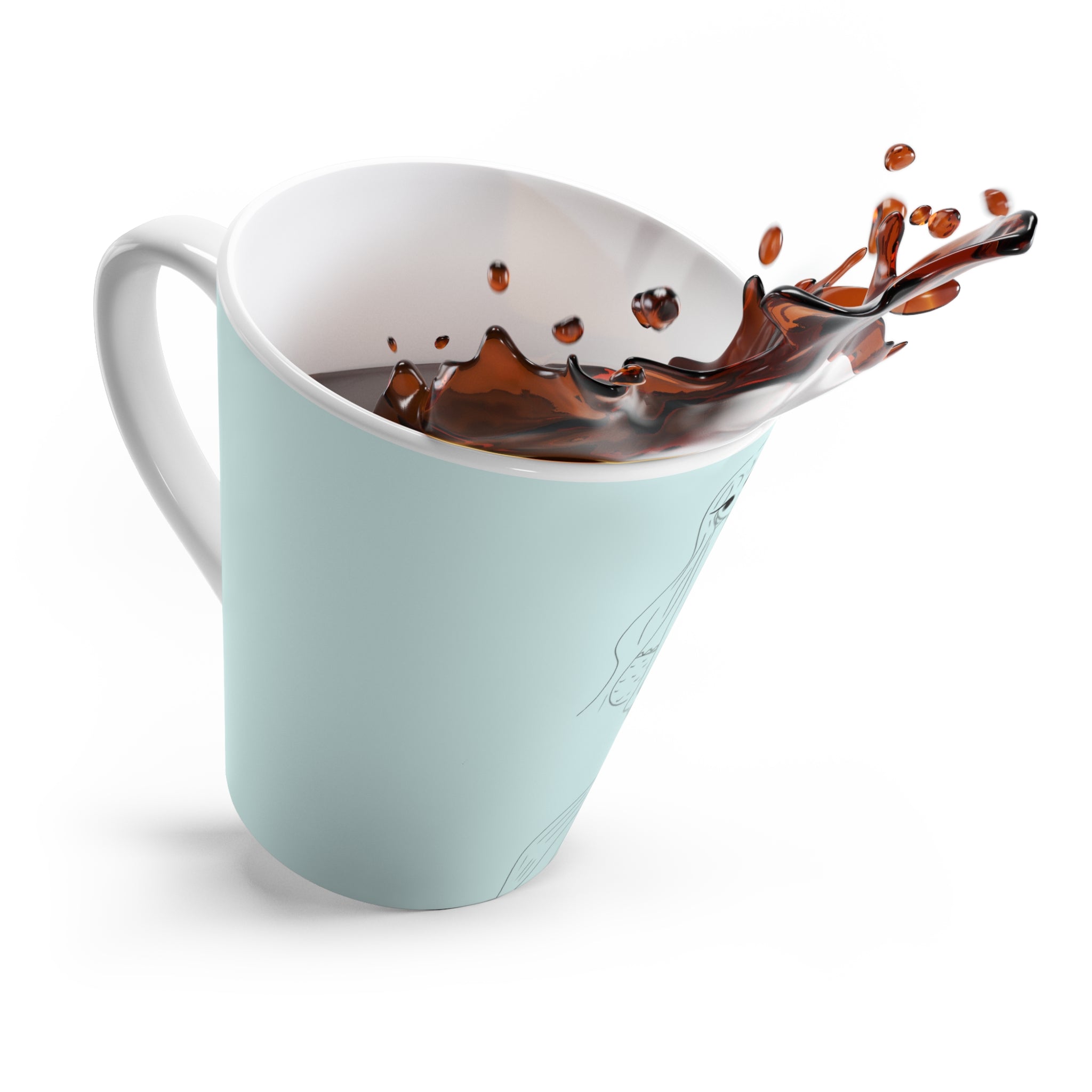 Tasse à café verte avec dessin de sirène
