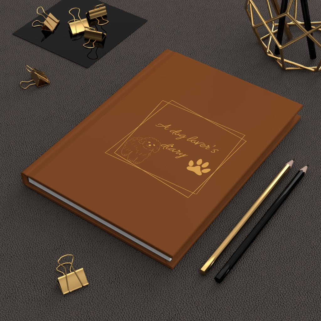 Journal intime « Dog Lover's Diary » — Carnet à motif d'empreintes de pattes marron