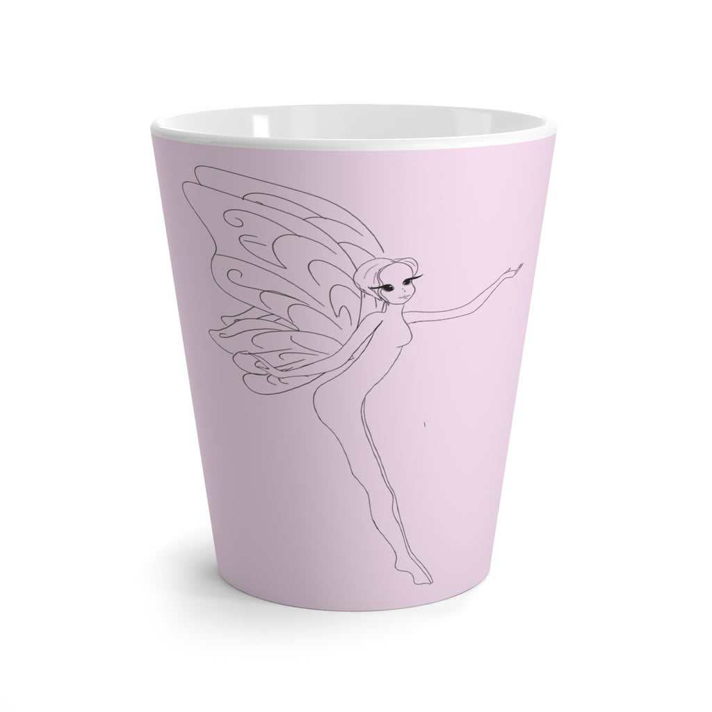 Tasse à café rose avec dessin de fée