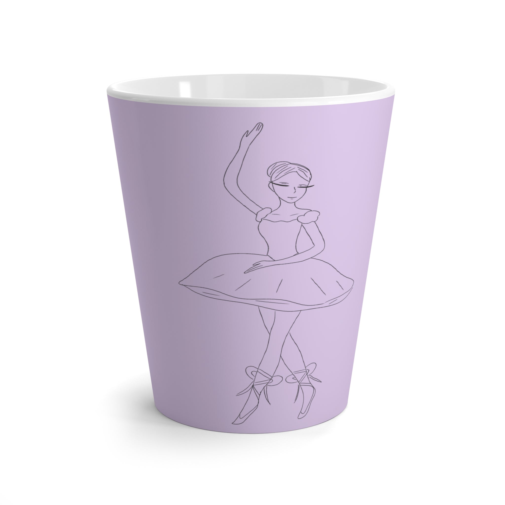 Tasse à café lavender avec dessin de ballerine