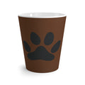 Tasse à café marron avec dessin de patte a chiens