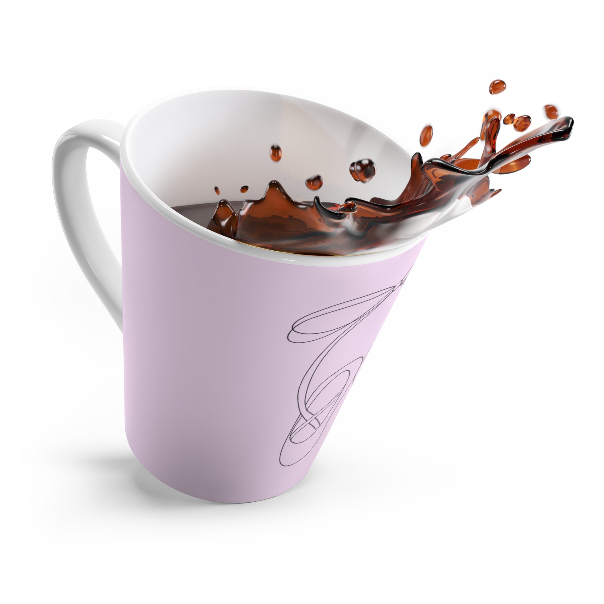 Tasse à café rose avec dessin de chaussure de ballet