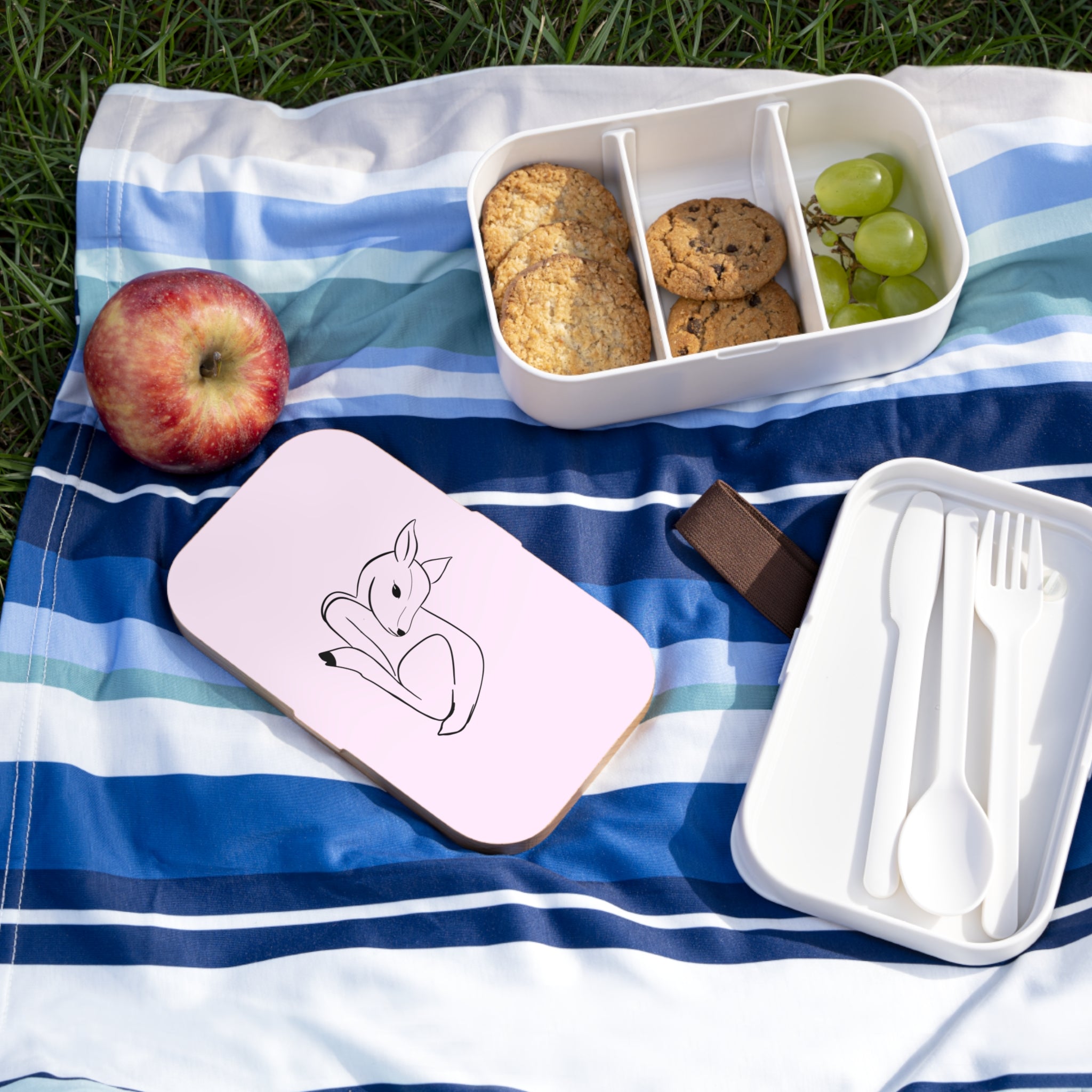 Boîte à repas Rose avec dessin De biche