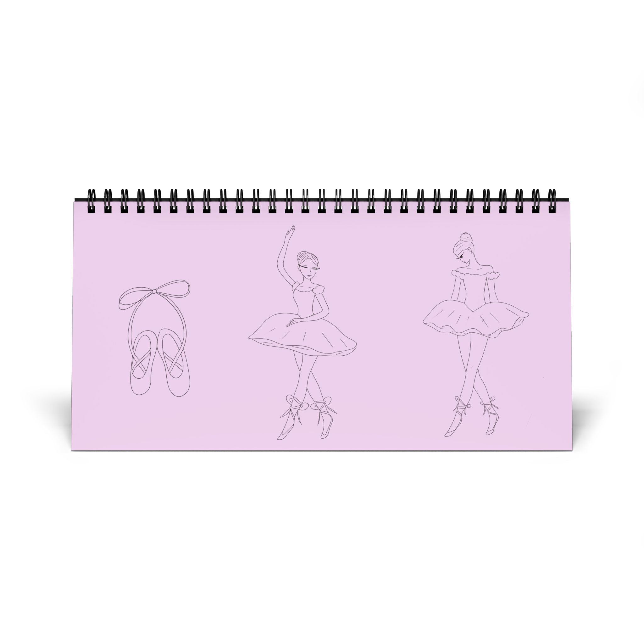 Calendrier de bureau « Ballet » 2027 — Calendrier de bureau à grille rose