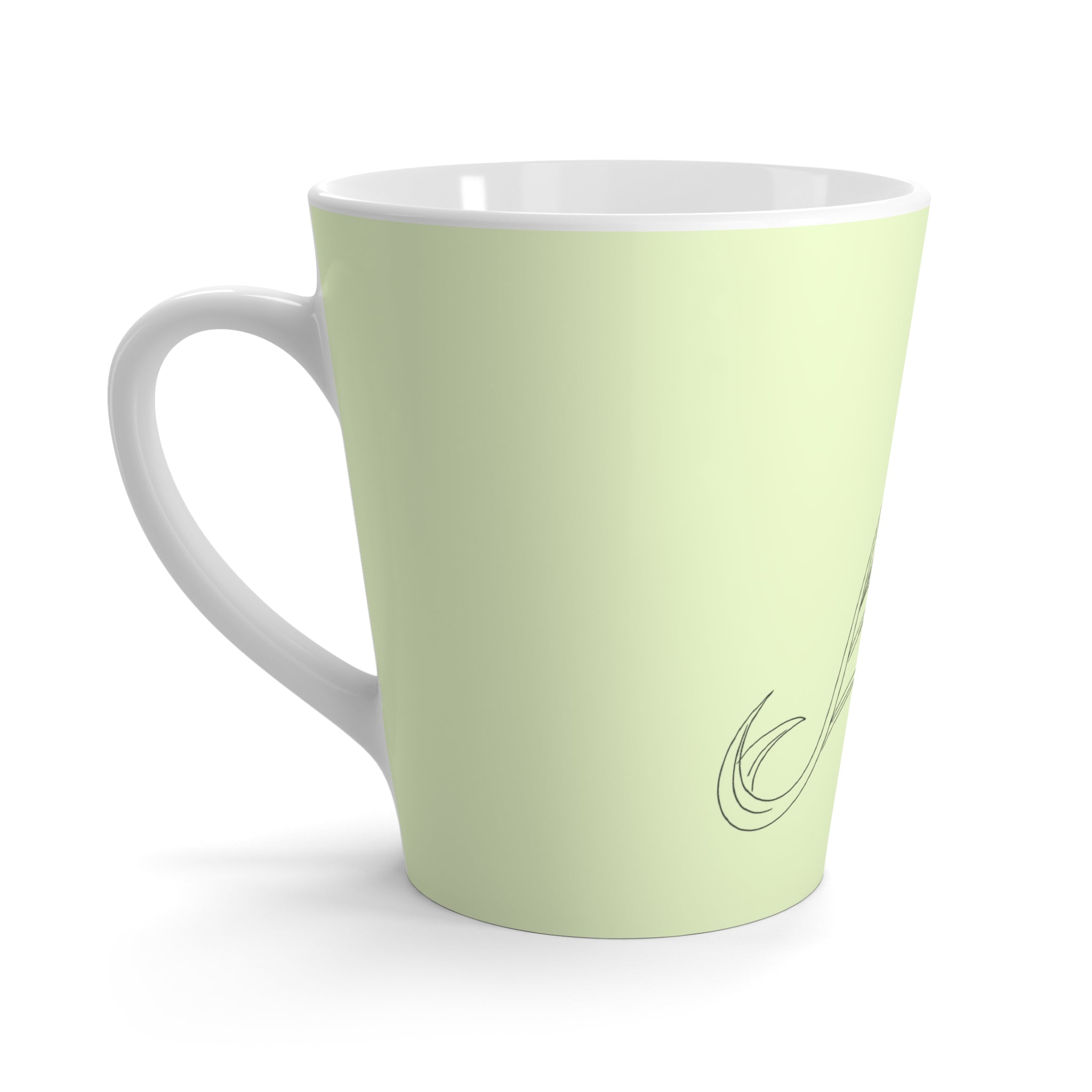 Tasse à café verte avec dessin de fleurs