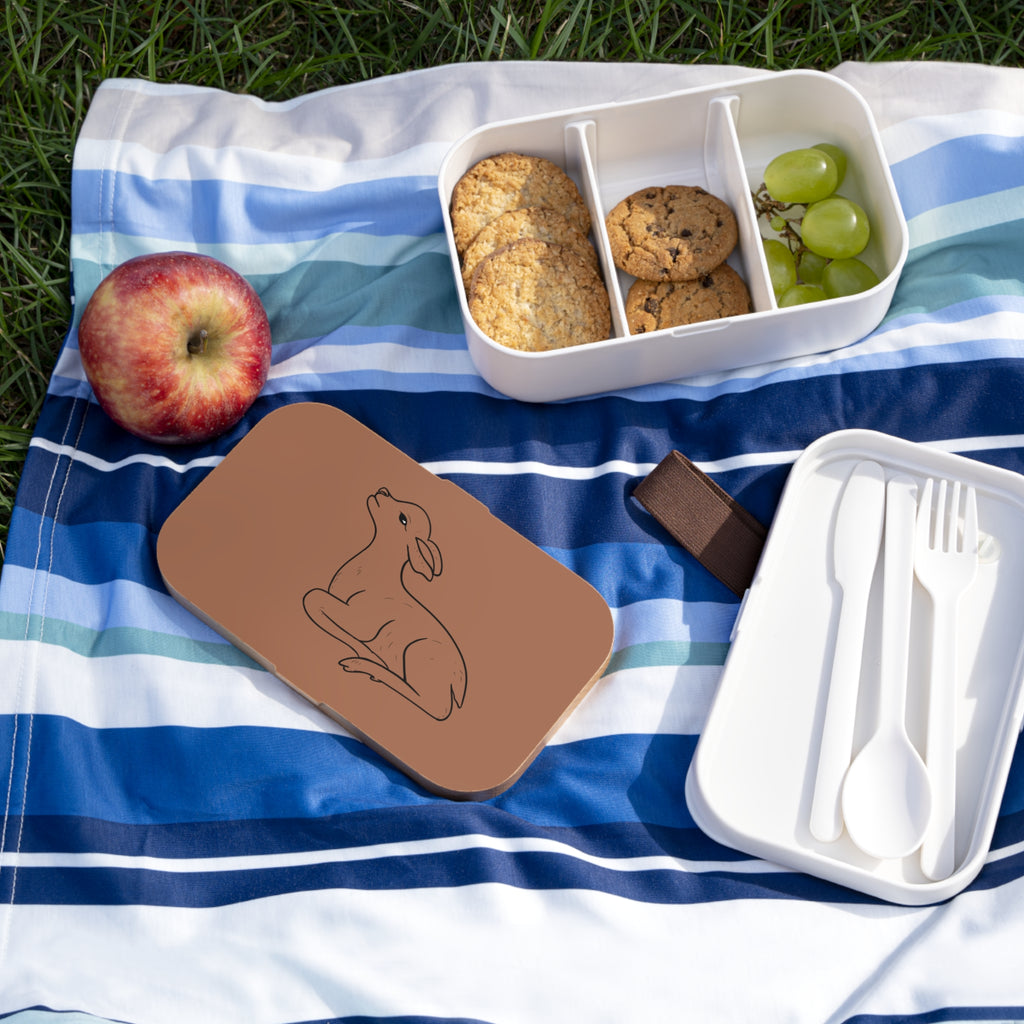 Boîte à repas marron avec dessin De biche