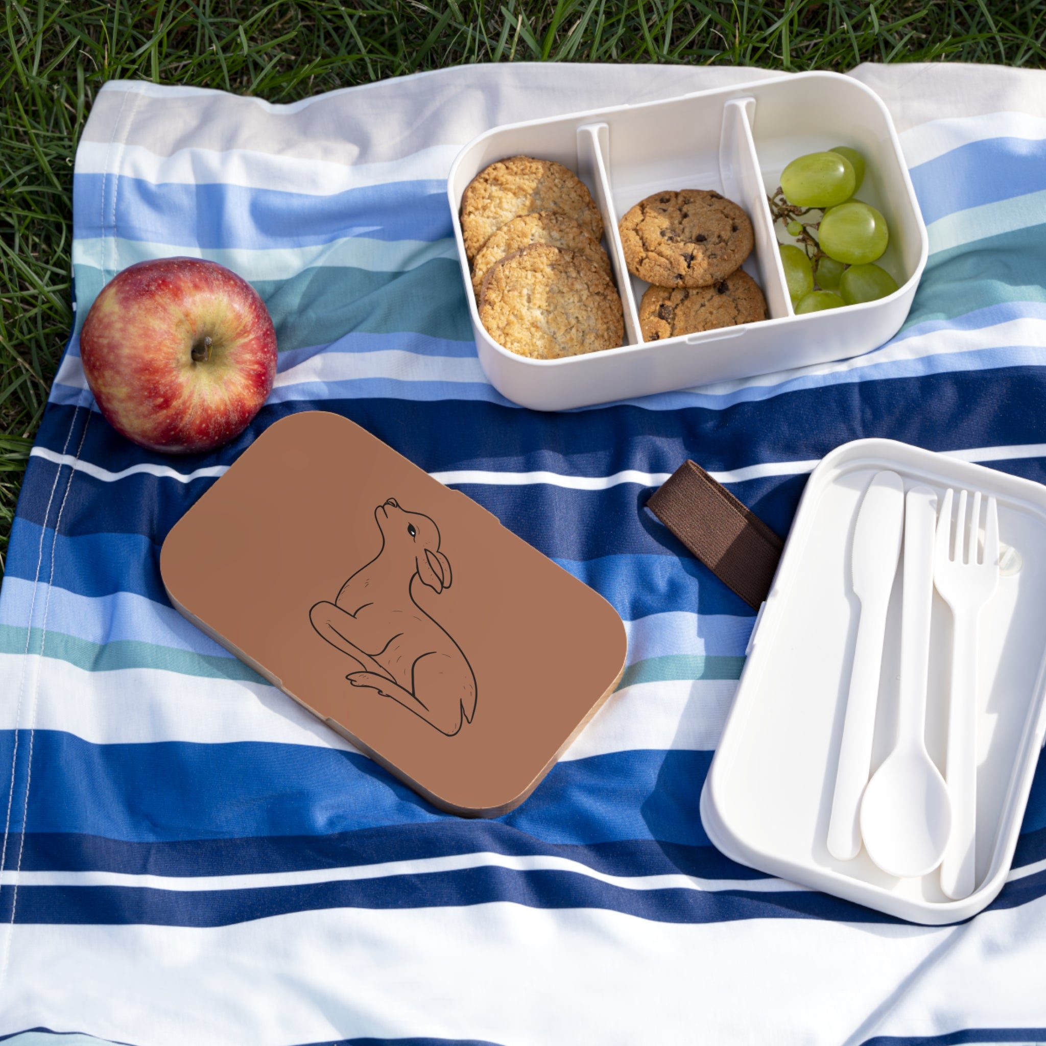 Boîte à repas marron avec dessin De biche