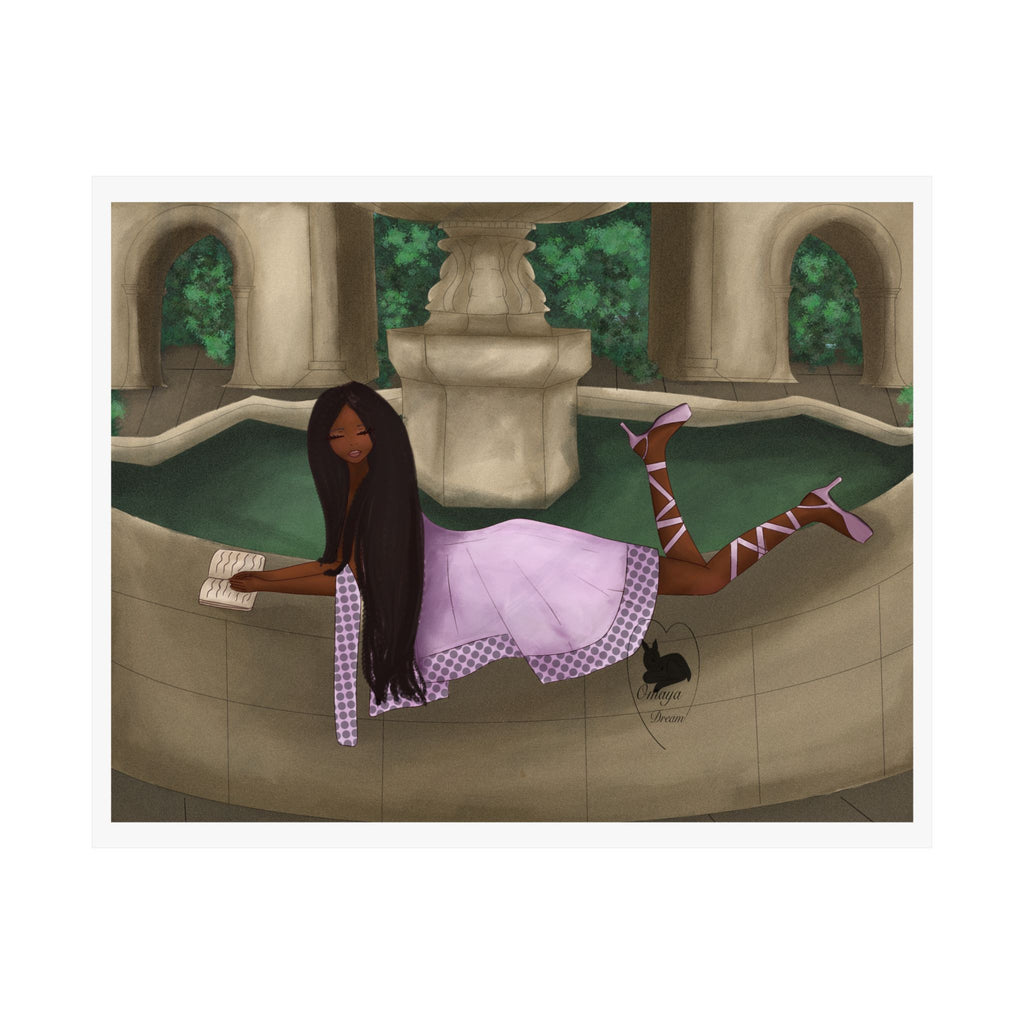 Matte Horizontal Poster—Rêverie à la Fontaine
