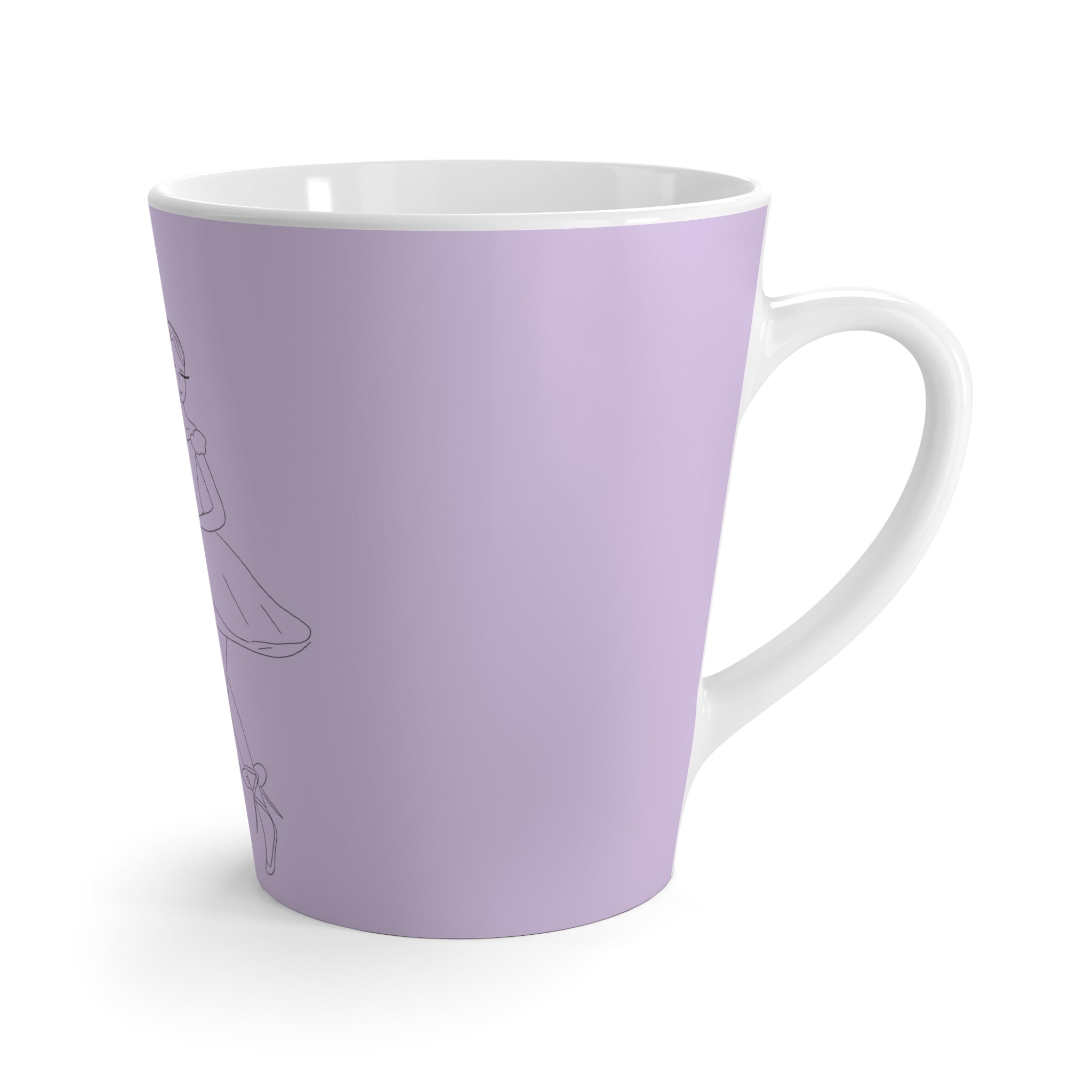 Tasse à café lavender avec dessin de ballerine